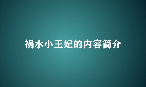 祸水小王妃的内容简介