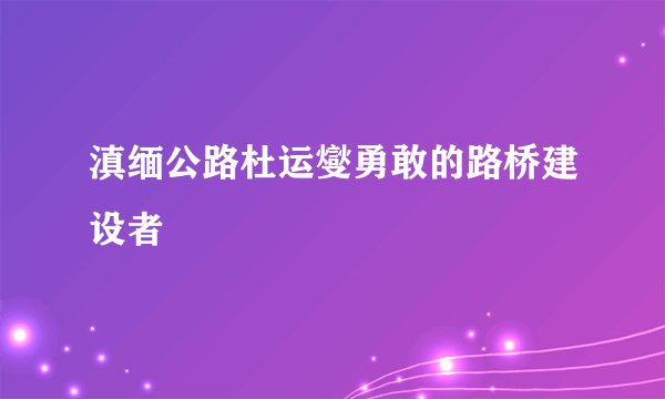 滇缅公路杜运燮勇敢的路桥建设者