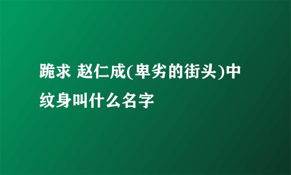 跪求 赵仁成(卑劣的街头)中纹身叫什么名字