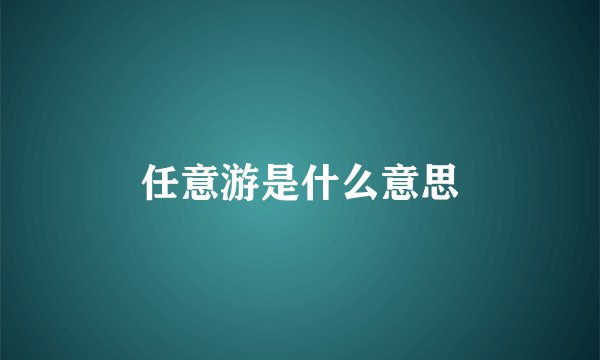 任意游是什么意思