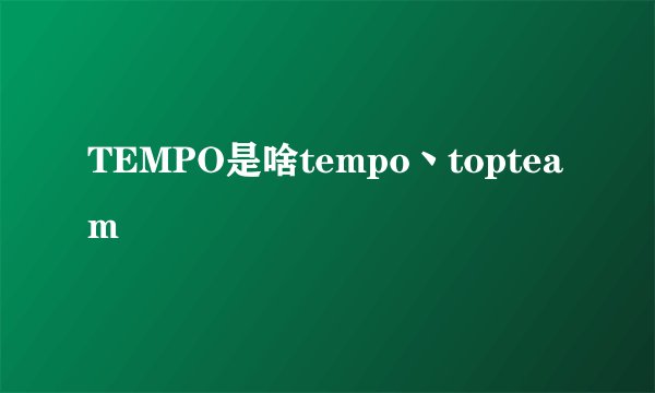 TEMPO是啥tempo丶topteam