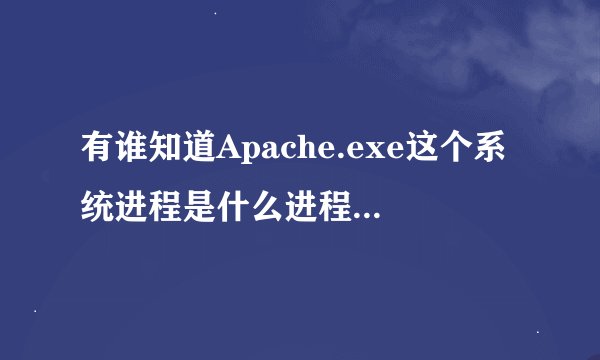 有谁知道Apache.exe这个系统进程是什么进程吗？是不是病毒？