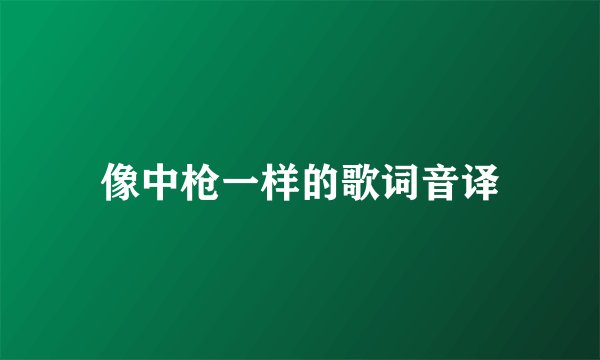 像中枪一样的歌词音译
