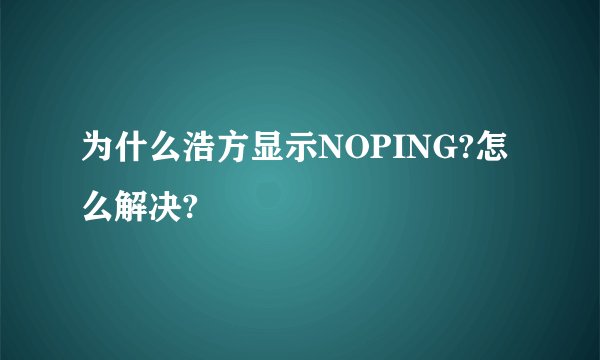 为什么浩方显示NOPING?怎么解决?