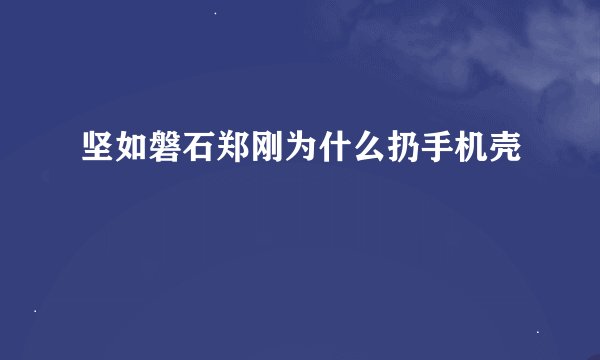 坚如磐石郑刚为什么扔手机壳