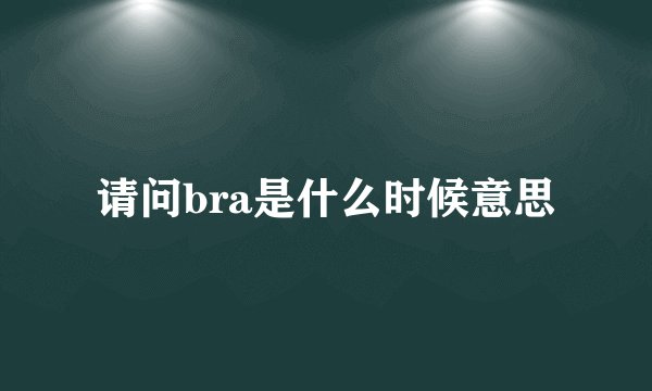 请问bra是什么时候意思