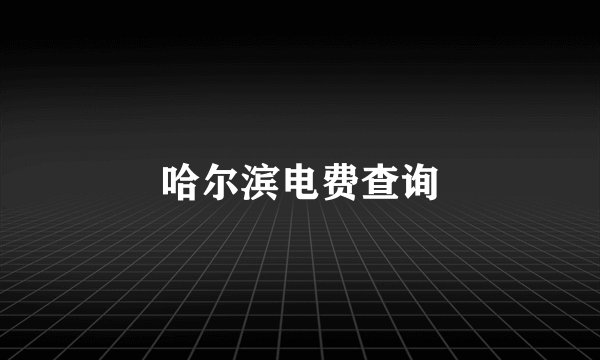 哈尔滨电费查询