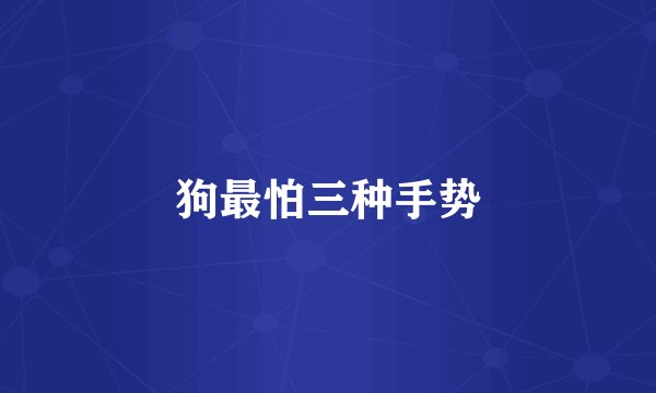 狗最怕三种手势