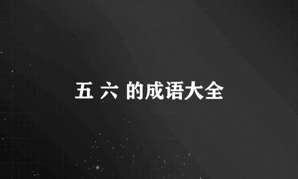 五 六 的成语大全