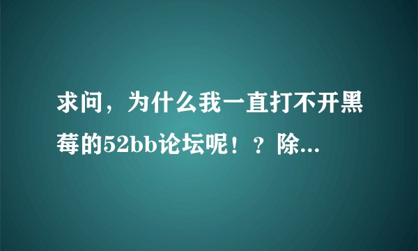 求问，为什么我一直打不开黑莓的52bb论坛呢！？除了这个网站，其他都能开！谢谢了