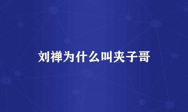 刘禅为什么叫夹子哥