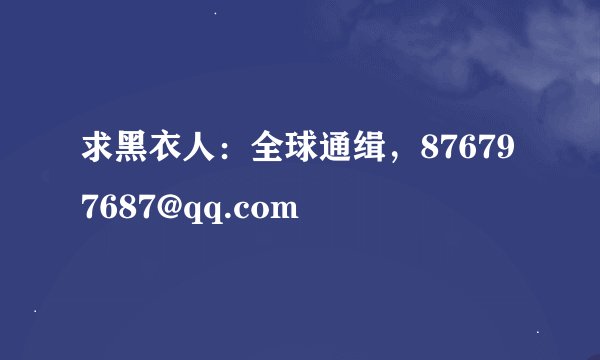 求黑衣人：全球通缉，876797687@qq.com