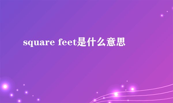 square feet是什么意思