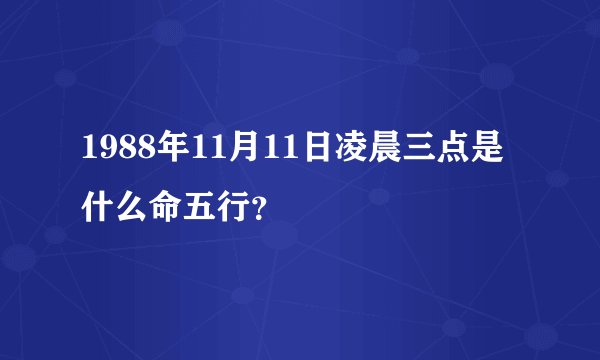 1988年11月11日凌晨三点是什么命五行？