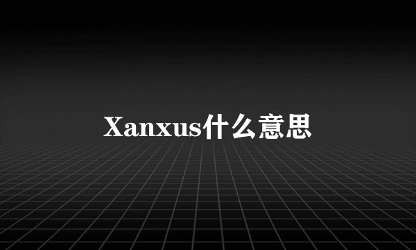 Xanxus什么意思