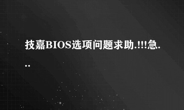 技嘉BIOS选项问题求助.!!!急...