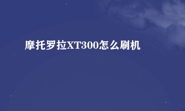 摩托罗拉XT300怎么刷机