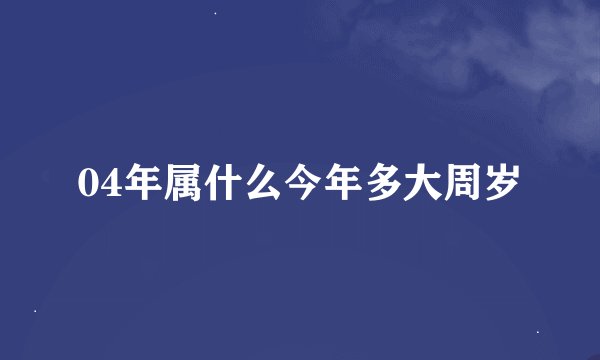 04年属什么今年多大周岁