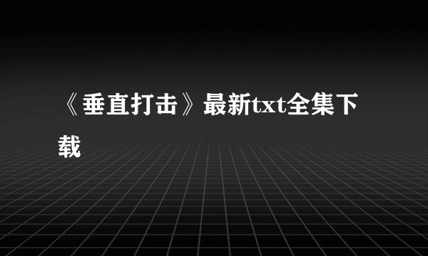 《垂直打击》最新txt全集下载