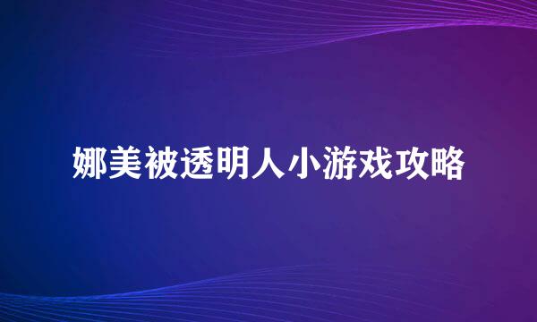 娜美被透明人小游戏攻略