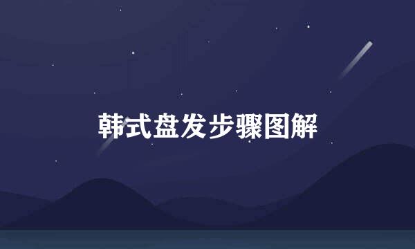 韩式盘发步骤图解