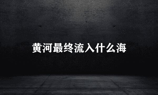 黄河最终流入什么海