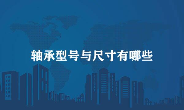 轴承型号与尺寸有哪些