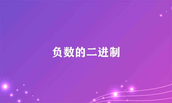 负数的二进制