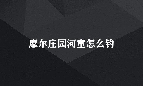 摩尔庄园河童怎么钓