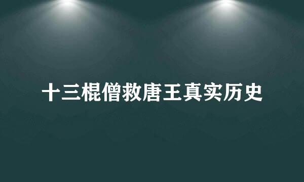 十三棍僧救唐王真实历史