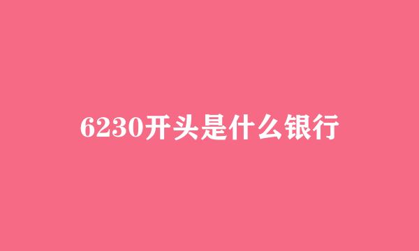 6230开头是什么银行