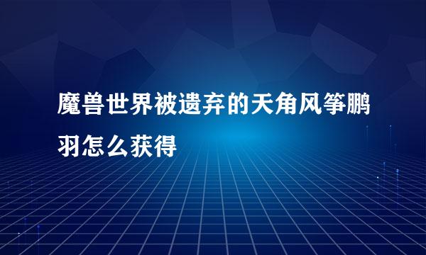 魔兽世界被遗弃的天角风筝鹏羽怎么获得