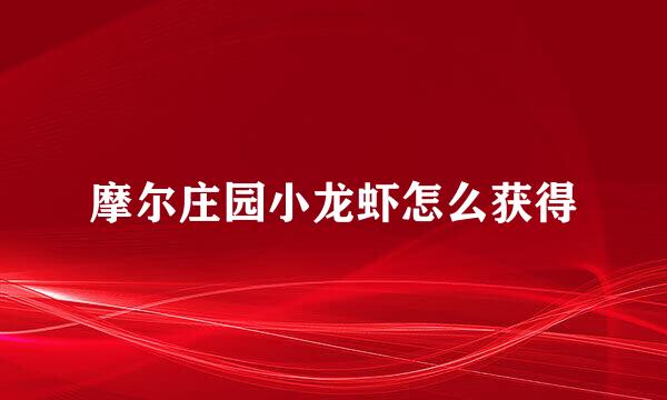 摩尔庄园小龙虾怎么获得