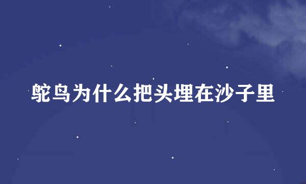 鸵鸟为什么把头埋在沙子里