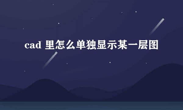 cad 里怎么单独显示某一层图
