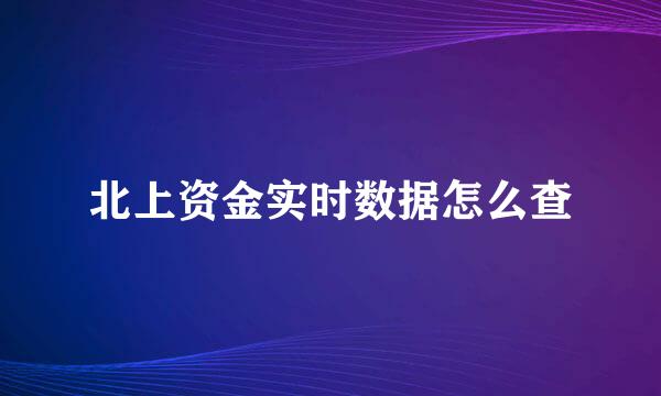 北上资金实时数据怎么查
