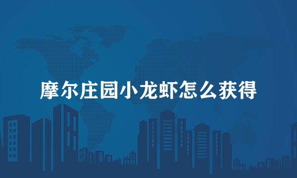 摩尔庄园小龙虾怎么获得