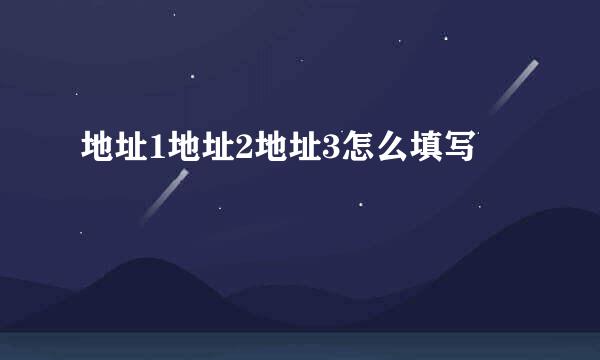 地址1地址2地址3怎么填写
