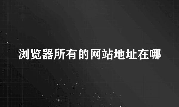浏览器所有的网站地址在哪