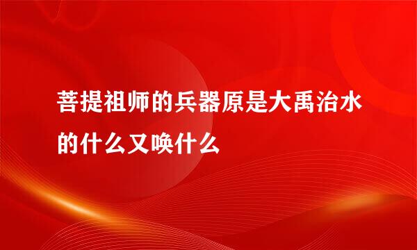 菩提祖师的兵器原是大禹治水的什么又唤什么