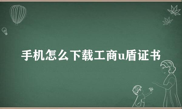 手机怎么下载工商u盾证书