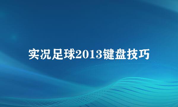 实况足球2013键盘技巧