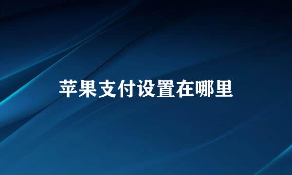 苹果支付设置在哪里