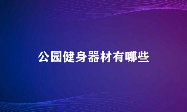 公园健身器材有哪些