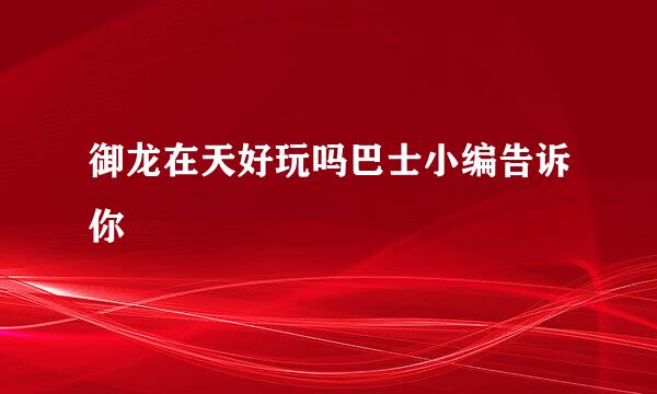 御龙在天好玩吗巴士小编告诉你