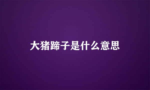 大猪蹄子是什么意思