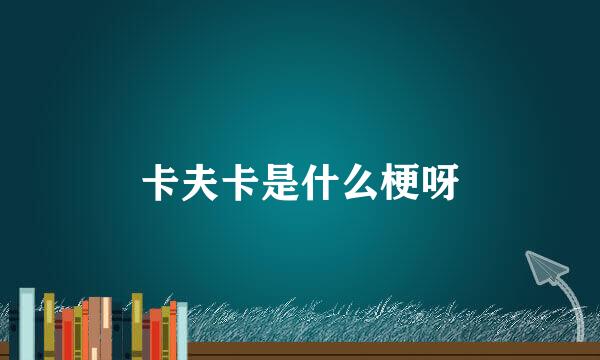 卡夫卡是什么梗呀