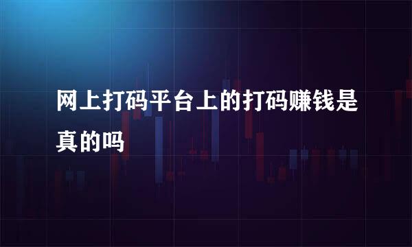 网上打码平台上的打码赚钱是真的吗