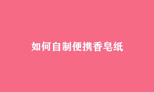 如何自制便携香皂纸