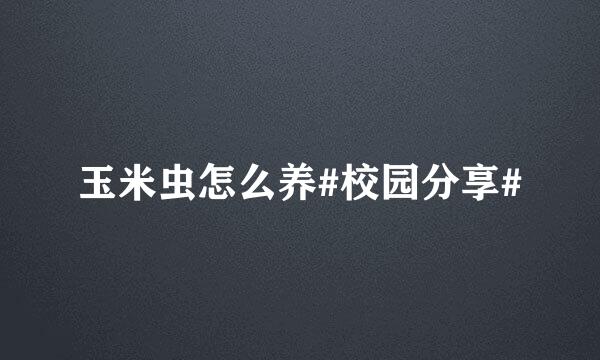 玉米虫怎么养#校园分享#